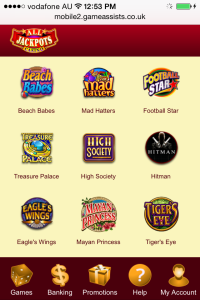 AllJackpots Casino Mobile